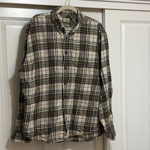 Bass Green, Cream, Yellow  Plaid Casual Shirt men’s
